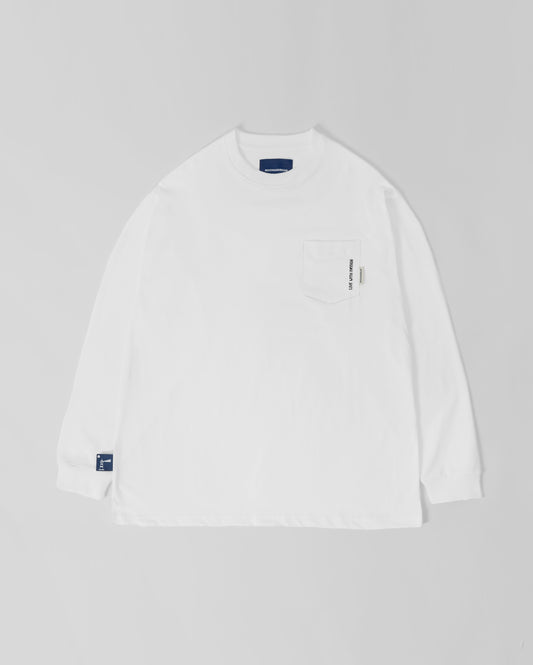 LWP EMBROIDERY POCKET L/S TEE (WHITE)