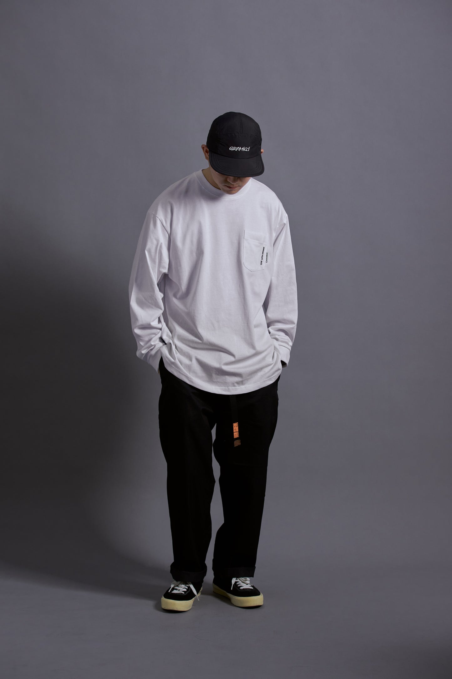 LWP EMBROIDERY POCKET L/S TEE (WHITE)