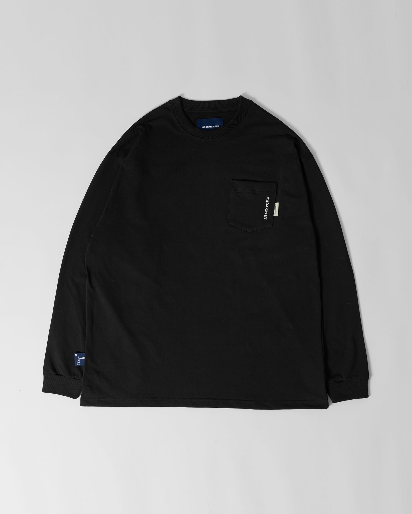 LWP EMBROIDERY POCKET L/S TEE (BLACK)